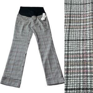 TRIBAL X Stitch Fix Bay Leaf Maternity cuffed pants in Glen Check Gray NEW